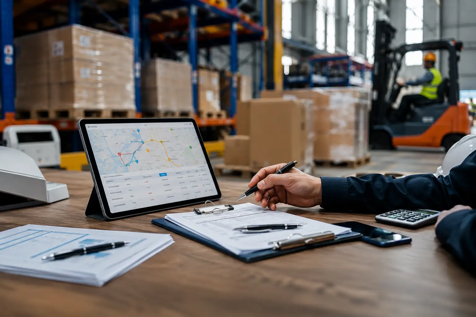 Supply chain planning and freight coordination in a commercial warehouse